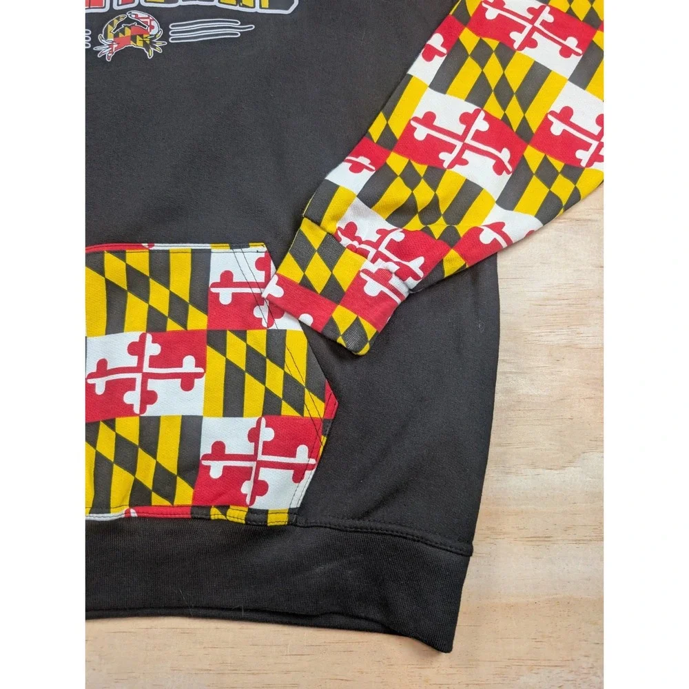 NCAA Maryland All Over Print AOP Sweatshirt Hoodie Mens Size L Large